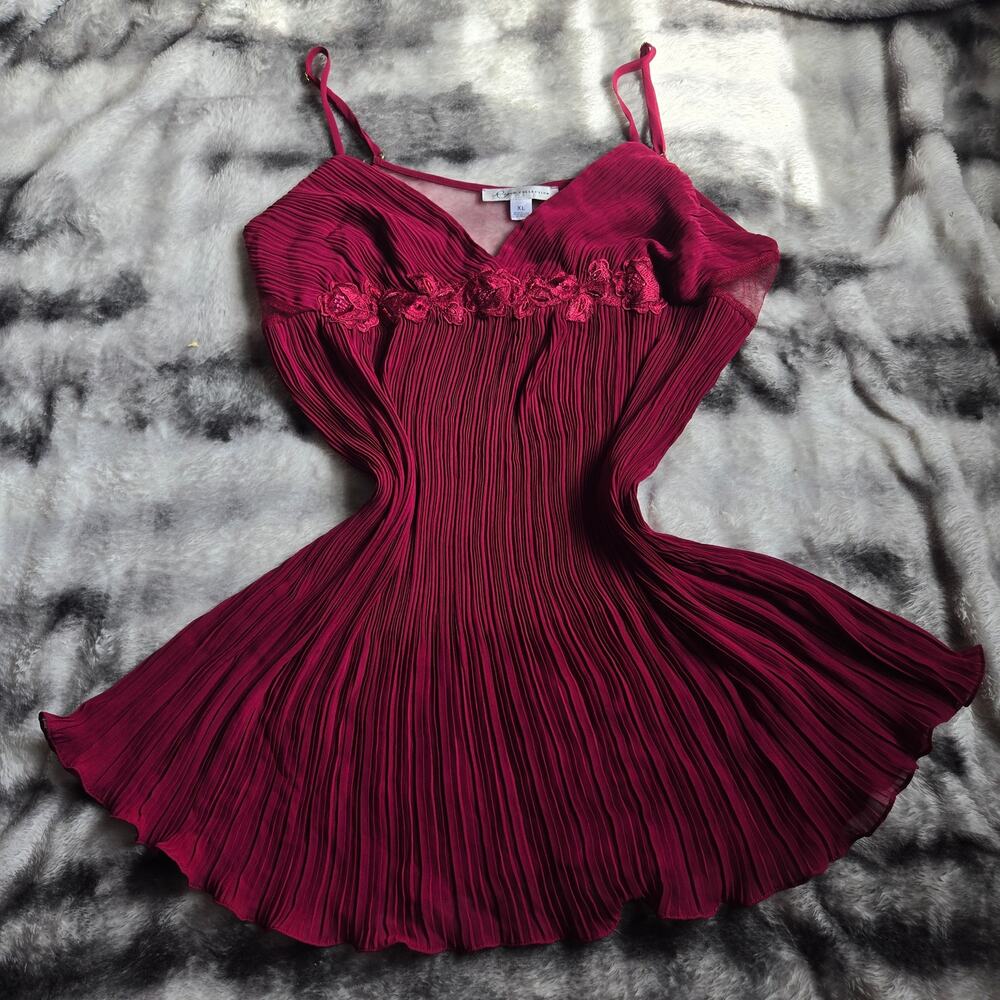 Rya Collection Embroidered Pleated Chemise Lingerie Dress XL